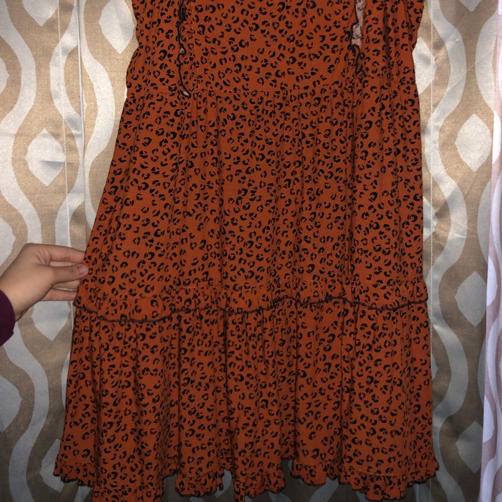 Burnt Orange cheetah print baby doll dress🔥🐆⚡️